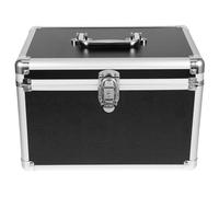 LALADEFIEE Trousse de Maquillage Grosse Taille Noire en Métal avec Verrouillage Sécurisé, Boîte de Rangement Multifonction pour Cosmétiques et Outils, Organisateur de Voyage pour Salle