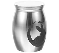 LALADEFIEE Urne Funéraire Petite, Acier Inoxydable, Argentée, Scellée, pour Cendres d'animaux de Compagnie, Utilisation en Mémoire ou Rangement