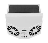 LALADEFIEE Ventilateur D'échappement de Voiture Ventilateur de Circulation en ABS Blanc Alimenté à L'énergie Solaire Refroidissement et Extraction pour Fête Estivale pour Vitre de Voiture
