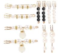 LALAFINA 10 Pièces Épingles de Sûreté pour Vêtements Clip Métal et Ornement, Serrage-taille Élégant pour Jeans et Pantalons, pour Soirée et Bal