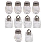 LALAFINA 10 Pots à Épices en Verre et Fer Couvercle, Bocaux de Condiments Portables Cuisine, Maintien Fraîcheur des Épices, pour Table et Présents