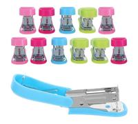 LALAFINA 12 Pièces Mini Agrafeuse de Bureau Compacte Design Léger et Pratique sans Effort avec Capacité Agrafes Intégrée pour Maison École et Papeterie