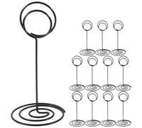 LALAFINA 12pcs Porte-numéros de Table en Métal Noir, Pince à Marque-place pour Mariage, Support Cartes et Photos, pour Fête et Bureau