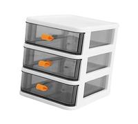 LALAFINA 2 Pièces Boîte de Rangement Transparente Mini Cabinet de Bureau à Couches Organisateur Visible pour Fournitures de Bureau et Cosmétiques Design Pratique et
