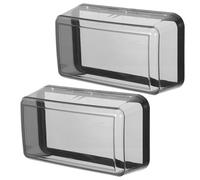 LALAFINA 2 Pièces Boîtier de Prise Étanche Abs 2 Modules Noir, Protection Imperméable et Anti-éclaboussures pour Salle de Bain et Jardin