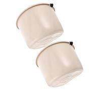 LALAFINA 2 Pièces Seau à Baies Blanc en Plastique avec Sangle Épaule, Outil Multifonction Cueillette de Fruits et Légumes au Jardin ou Verger