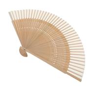 LALAFINA 4 Pièces Éventail Pliant en Bambou Beige Style Traditionnel Chinois, Décoratif Ouverture Fluide, pour Accessoires Photobooth Mariage et Performances de Danse