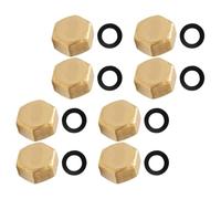 LALAFINA 8 Pièces Bouchon Femelle 1/2 Pouce en Cuivre Finition Laiton Poli, Résistance la Corrosion et Installation Facile pour Tuyau de Jardin et Plomberie Domestique