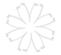 LALAFINA Accessoires Indispensables Fixation pour Manche de Brosse et Parc Aquatique pour Piscine en ABS Blanc Lot de 8 Clips en V et Filet D'écumoire pour Entretien Piscine