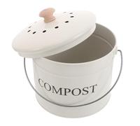 LALAFINA Bac à Compost Cuisine Poubelle Composteur Cuisine Grosse Capacité Acier Galvanisé Blanc Design Peu Encombrant Facile à Nettoyer Intérieur