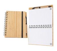 LALAFINA Bloc-notes à Spirale Couverture Bambou, Carnet Personnel | Papier et Bambou, Protection Rigide, Pages Sécurisées, pour Journal, Mémos, Garçon et Filles et Organisateurs