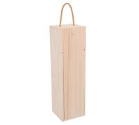 LALAFINA Boîte à Bouteilles Alcool en Bois Robuste avec Poignée Portable, Design Élégant pour Pique-niques en Plein Air et Célébrations Spéciales