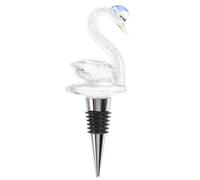 LALAFINA Bouchon de Vin en Cristal Argenté Forme Cygne Élégant Alliage de Zinc et Caoutchouc, Étanchéité et Résistant, Accessoire pour Mariage ou Maison