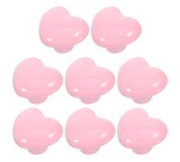 LALAFINA Boutons de Tiroir en Céramique Forme Cœur 8pcs Rose pour Armoire et Commode Chambre D'garçon et Filles Style Moderne Faciles à Nettoyer avec Vis