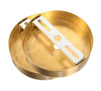 LALAFINA Cache Fil pour Lustre en Cuivre Doré, Plaque de Plafond Métallique Vintage pour Support de Lampe Murale, pour Salon et Chambre, Lot de 2 Pièces Facile à Monter