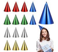 LALAFINA Chapeaux D'anniversaire Cône Légers Lot de 15 en Papier Colorés 18,5 Cm pour Fêtes et Célébrations Festives