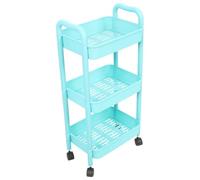 LALAFINA Chariot à roulettes Chariot Organisateur à 3 Niveaux en Plastique, Rangement Facile, Multi-Usage, pour Chambre et Salon