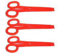 LALAFINA Ciseaux de Costume de Clown Grosse Taille en Plastique Rouge, Lot de 3 Pièces Sécuritaires et Pratiques pour Halloween et Fêtes Costumées
