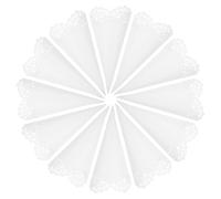 LALAFINA Cônes Artisanaux à Confettis en Papier Ajouré Blanc, 50 Pièces, 12 CM, Porte-Cornets pour Pétales de Fleurs, Décorations de Mariage et Réceptions Festives