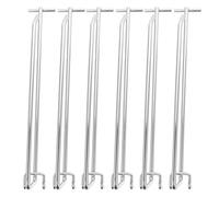 LALAFINA Crochets Métalliques et Design Allongé Grosse Capacité de Charge 6pcs en Fer Argenté pour Panneau Perforé pour Organisation en Garage ou École