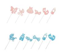 LALAFINA Décoration Gâteau Gender Reveal en Papier, Bâton Facile à Utiliser, Design Créatif pour Fête de Révélation Garçon ou Fille, Set Unique Polyvalent