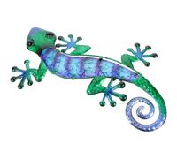 LALAFINA Décoration Murale Gecko en Fer Coloré Léger pour Jardin et Clôture, Applique Murale Extérieure Artistique et Charmante