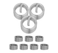 LALAFINA Douille à Inserts Filetés M18 en Acier Inoxydable Argenté, Protection Permanente de Filetage, 10 Pièces pour Réparation et Maintenance Automobile