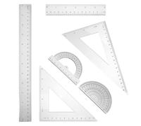 LALAFINA Ensemble Complet pour Dessin en Ps, Surface Lisse et Résistante 2 Sets Règle, Rapporteur et Équerre et Saison Scolaire