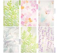 LALAFINA Intercalaires de Classeur pour Organiser et Séparer les Documents en Toute Sécurité Lot de 6 en Plastique Pp Transparent, 6 Trous, Languette Insérable