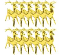 LALAFINA Lot de 10 Ballons en Aluminium de Cerf Éclat Métallique Doré, Faciles à Gonfler, Décorations Élégantes pour Fêtes D'anniversaire et Événements Joyeux