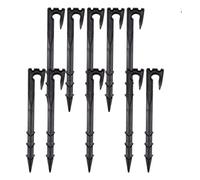 LALAFINA Lot de 10 Piquets de Tuyau D'irrigation Goutte à Goutte 1/2 Pouce en PP Noir, Multi-usages et Sécurisés pour Production Agricole et Jardinage