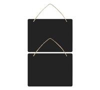 LALAFINA Lot de 2 Tableaux Noirs Vintage en Bois Double Surface à Suspendre, Ardoise Craie Lisse et Facile à Effacer, Cuisine et Maison, Format 23x17 Cm