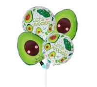 LALAFINA Lot de 5 Ballons D'anniversaire en Aluminium Forme Avocat Vert, Décoration de Fête Réutilisable et Résistante pour Anniversaire et Événements Créatifs