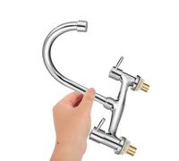 LALAFINA Paire de Robinets de Lavabo à Deux Trous 20 Cm, Eau Chaude et Froide, Métal Chromé Argent, Bec Pivotant 360°, Deux Poignées, Pour Évier de Cuisine Domestique et Plusieurs styles