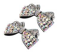 LALAFINA Paire Ornement de Chaussures, Petite Nœud en Cristaux Noirs | Accessoires pour Chaussures de Mariage et Paquet, Décoration Créative à Nœud, Style Charmant