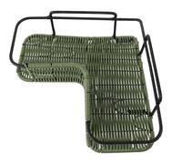 LALAFINA Panier Mural D’Angle Triangulaire Vert, Rangement Gain de Place | Aspect Tressé Rustique, Plastique et Métal, pour Toilettes et Maquillage, Dortoirs, Salles de Bain de Camping