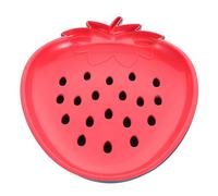 LALAFINA Panier Panier Intégré en Plastique et Égouttoir à Fruits et Légumes Bleu et Rouge, Design Double Couche Facile à Nettoyer Cuisine Service de Snacks Réutilisable