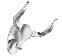 LALAFINA Patère Murale Fixation Murale sans Percer Pliable en Aluminium Spatial Argenté, Crochet Mural de Vache Stylé pour Salle de Bain ou Entrée