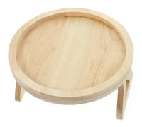 LALAFINA Plateau de Table Basse Rond en Bois Pliable, Portable et Anti-déformation, pour Canapé à Domicile Support Pratique