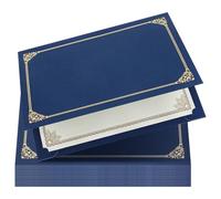 LALAFINA Pochettes pour Présentation Professionnelle Design Élégant Lot de 30 en Papier Bordure Dorée, Format 21,6 X 27,9 Cm et Coins Pré-découpés pour Certificats