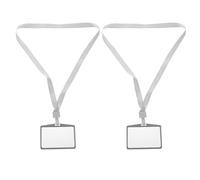 LALAFINA Porte-badge Adapté 2 Ensembles en Alliage D’aluminium, Léger et Résistant Étui de Protection, pour Titulaire D'une Carte D’identité Scolaire Lot de Set, avec Porte-lanière