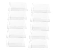 LALAFINA Porte Nom en Plastique Transparent Pet Affichage Double Face Lot de 10pcs Chevalet pour Plaque Signalétique V-Shaped, pour Table de Conférence ou Bureau