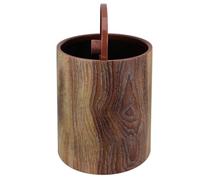 LALAFINA Poubelle Ronde à Bascule Imitation Bois 15 L en PP pour Bureau | Modèle Réutilisable, Couvercle Oscillant, Conteneur Simple et Élégant, Usage Chambre et Espace Professionnel