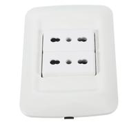 LALAFINA Prise Double Prise de Courant Murale 16a Norme Italienne Type 118 à 3 Trous Ronds PC Cuivre Installation Facile pour Usage Domestique et Appareils Ménagers