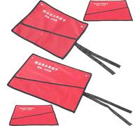 LALAFINA Sacoche à Outils en Oxford Rouge 4 Pièces 8 et 10 Emplacements, Pochette Suspendue Multifonction pour Rangement Compact et Léger la Maison Casier