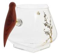 LALAFINA Saucière Verre avec Poignée Bois pour Sauce et Condiments Pichet à Sauce Élégant pour Restaurant et Usage Quotidien Résistant et Pratique
