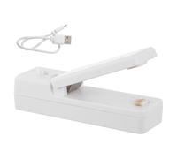 LALAFINA Scelleuse de Sachets de Chips Portable en Plastique Blanc Aimant, Mini Appareil Rechargeable pour Sceller et Conserver Aliments en Voyage