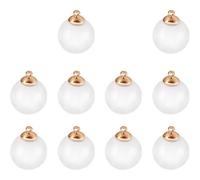 LALAFINA Set de 10 Mini Boules en Plastique Transparent Or Attaches Faciles à Utiliser pour Pendentifs Bijoux Faits Maison et Décoration Noël