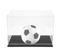 LALAFINA Vitrine Football en Acrylique Transparente Base Noire, Étui à Ballon Multifonction Pratique pour Rangement et Exposition de Football en Collection
