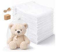 LALAGO 100 Pièces Sachet Organza Blanches 30 x 40 cm, Pochettes avec Cordon | Sachets en Organza Blanc, Petits Sacs à Remplir pour Confiseries, Mariages, Anniversaires, Bijoux pour Fête, Cadeaux, Noël
